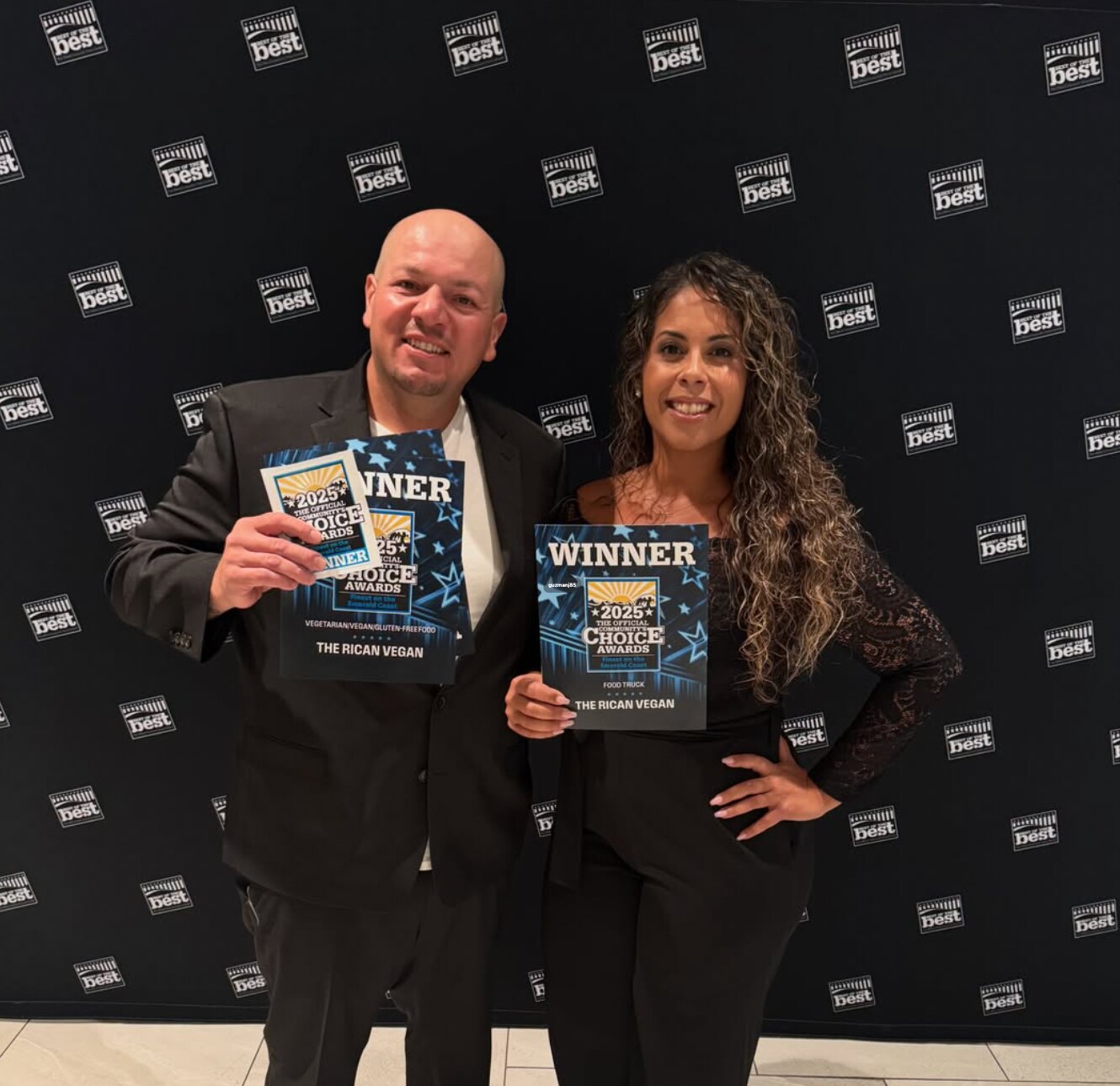 Aria and Josh accepting multiple 2025 community awards