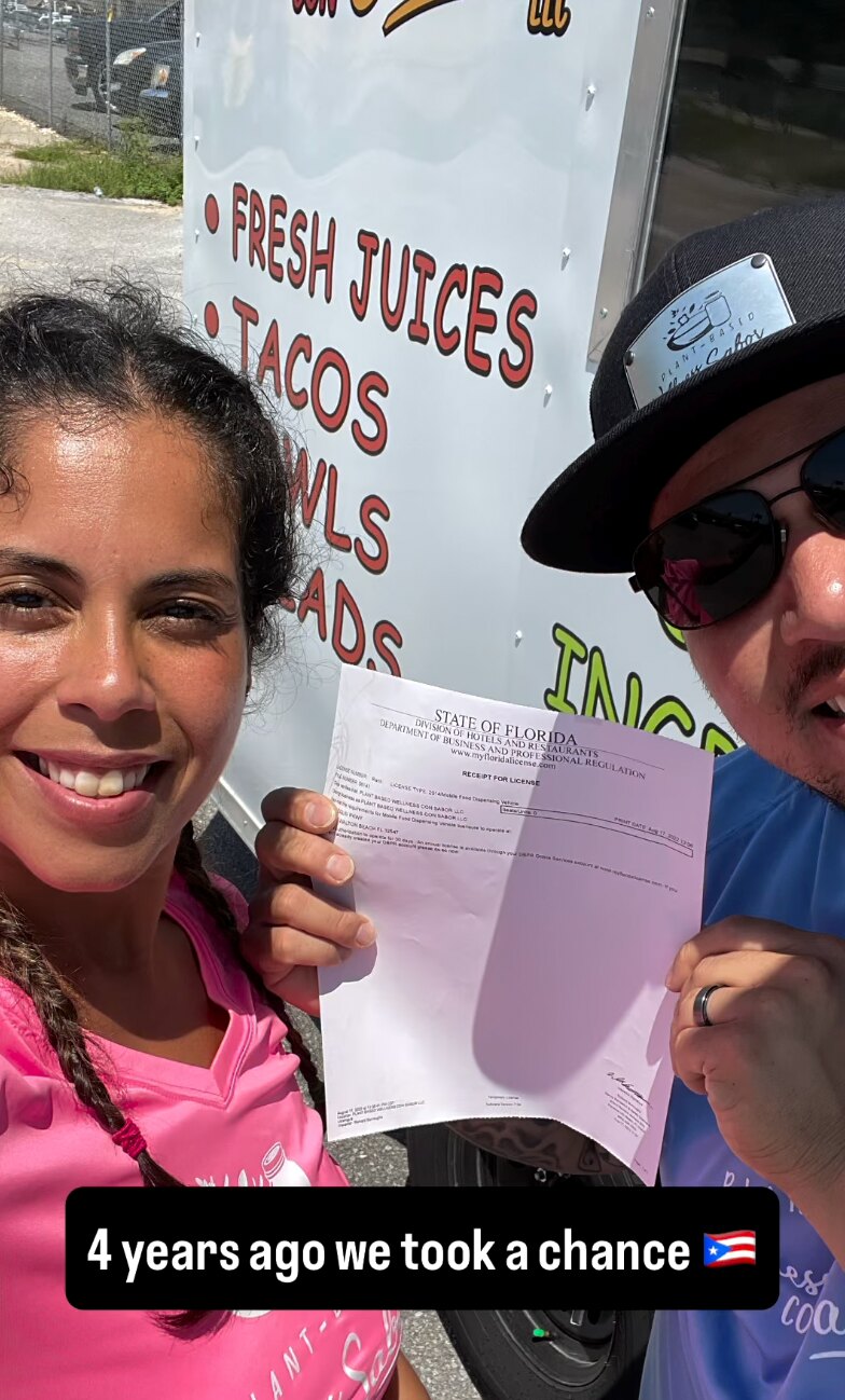 Aria and Josh at the beginning of their Florida food-truck journey